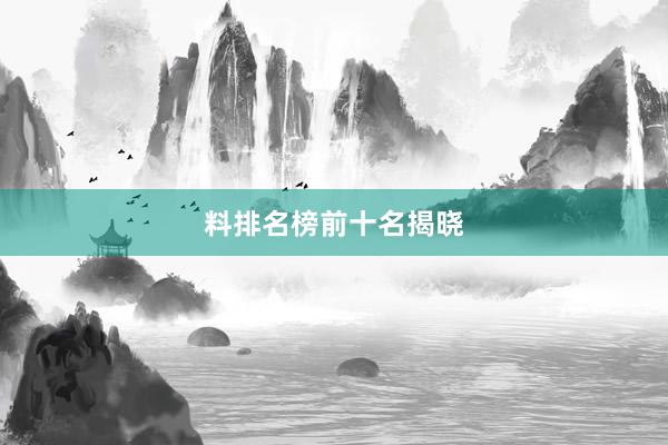 料排名榜前十名揭晓